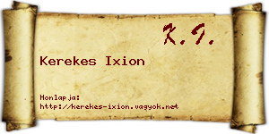 Kerekes Ixion névjegykártya
